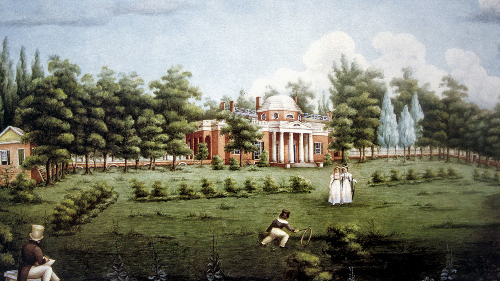 Jane Pitford Braddick Peticolas. View of the West Front of Monticello, c. 1827.