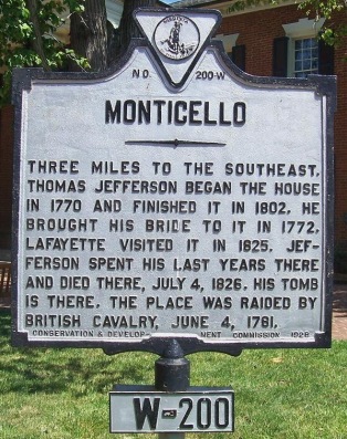 Monticello VA marker